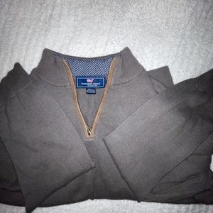 Vineyard Vine quarter zip with patchwork